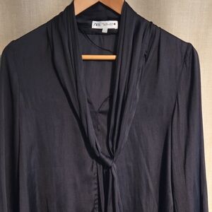 Zara Black Blouse with Scarf Detail
